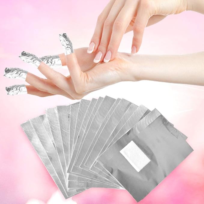 Tongcloud Nail Polish Remover Nail Foil Wraps Gel Remover Soak Off Foils Cotton Pads Gel Polish Remover Soak Off (2.5x3.5, Count, 400)