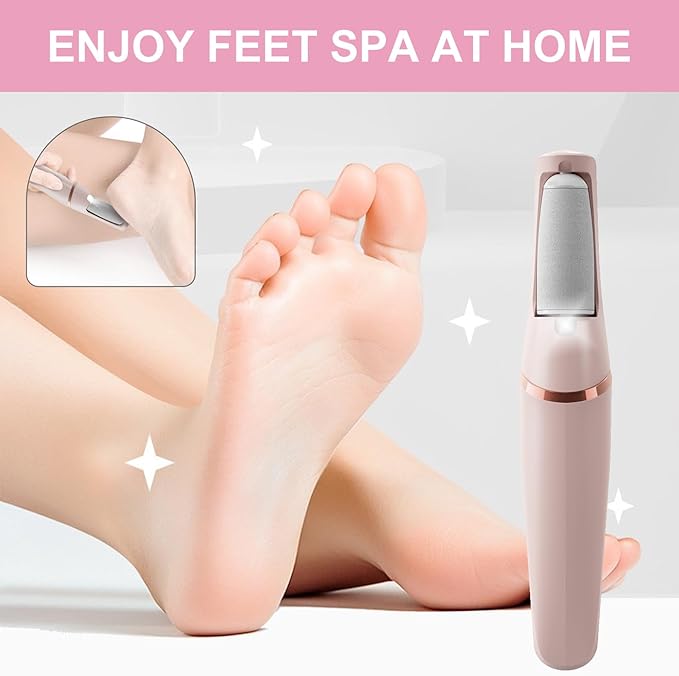 Electric Callus Remover for feet,Rechargeable Foot Callus Remover -2 Speed Adjustable,Coarse & Fine Roller - Electric Hard Skin Removal for Feet-Smooth feet in Seconds for Women & Men (Pink)