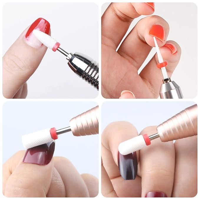 Pack of 20 Ceramic Nail Cutter Attachments Bits Diamond Professional Nail Cutter Attachments Removal Gel Acrylic Cuticle Tungsten Carbide Nail Drill for Manicure Pedicure