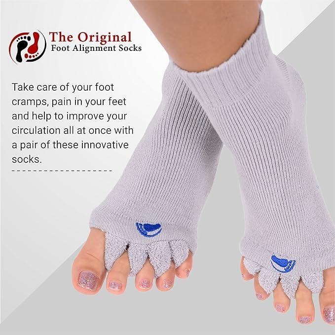 My Happy Feet Foot Alignment Socks with Toe Separators for Men or Women