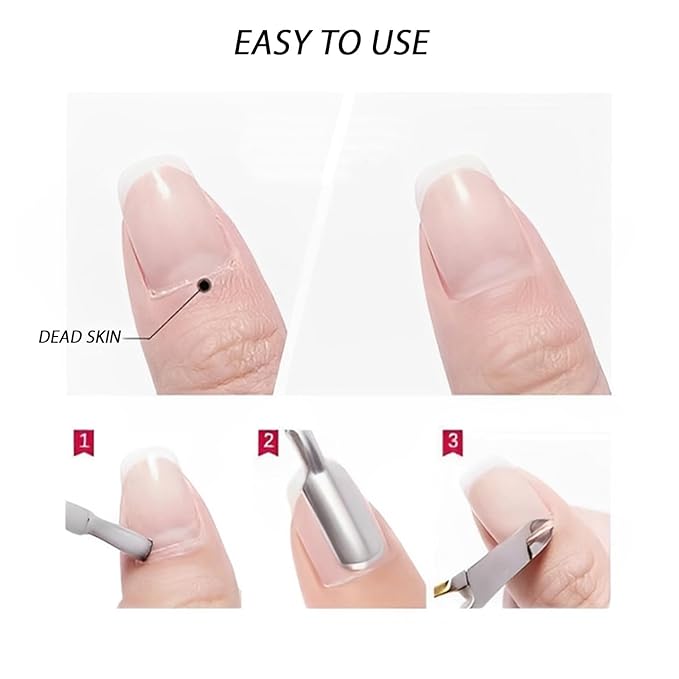 4 PCS Professional Cuticle Remover Kit Stainless Steel Nail Care Tools with Trimmer Pusher Precision Nippers for Perfect Manicure