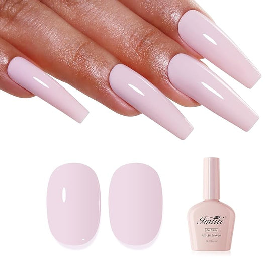 Imtiti Nude Gel Nail Polish, Neutral Nail Gel Polish High Gloss Soak Off UV LED Spring Summer Nail Art Manicure Salon DIY Design 10ML
