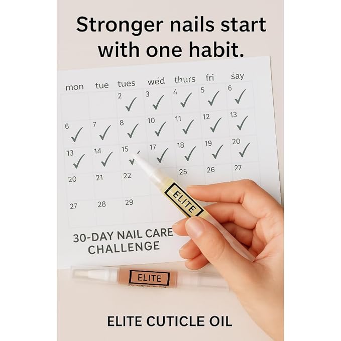 Elite Cuticle Oil Pen (Peach) – Hydrating Nail & Cuticle Oil with Jojoba Oil & Vitamin E – Sweet Scented Nail Care Treatment (3ML)