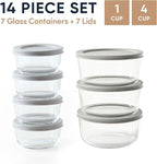 14-Piece Glass Food Storage Containers Set | 1-Cup & 4-Cup, Leakproof | - Image 2