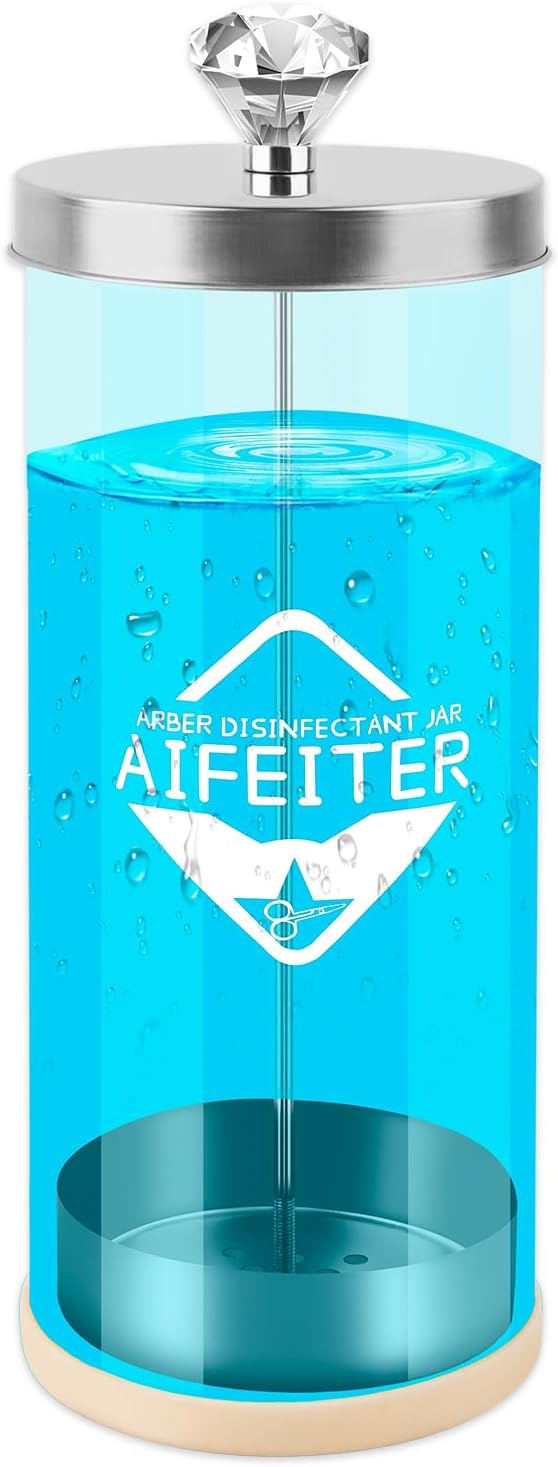 Barbicide 42 oz Disinfectant Jar with Stainless Steel Tray, Sterilizing Jar for Salon or Nail Spa