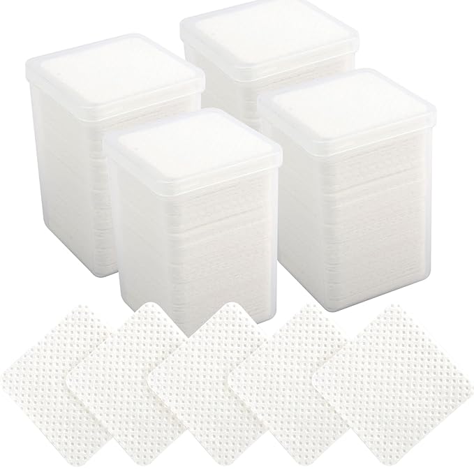 800 Pcs Lint Free Nail Wipes Eyelash Extension Glue Wipes Cleaning Pads - Perfect for Tweezers and Glue Bottle Nozzle - Ideal for Lash Extension Supplies(White)