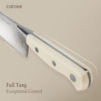 CAROTE 14-Piece Knife Set with Wood Block, Rust-Resistant, Cream | Razor-Sharp - Image 4