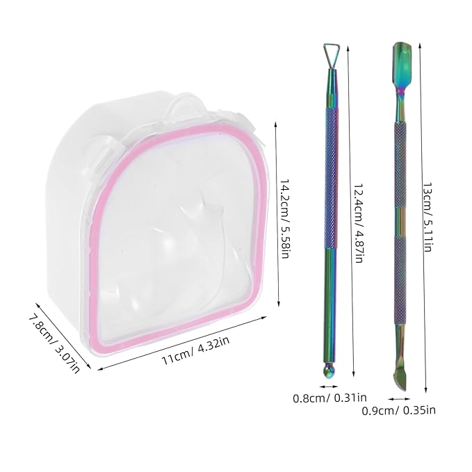 1set Nail Soak off Bowl and Manicure Tools Dual Hand Soaking Bowl for Cuticle Softening and Nail Care for Home Salon Use
