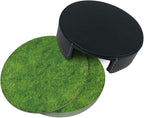 6 Pcs Green Grass Leather Coasters - Image 5