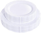U-QE 60PCS White-Plastic-Plates by U-QE
