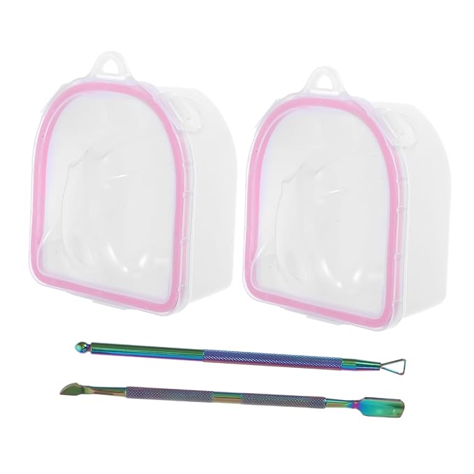 1set Nail Soak off Bowl and Manicure Tools Dual Hand Soaking Bowl for Cuticle Softening and Nail Care for Home Salon Use