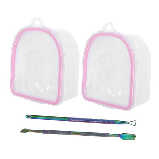 1set Nail Soak off Bowl and Manicure Tools Dual Hand Soaking Bowl for Cuticle Softening and Nail Care for Home Salon Use