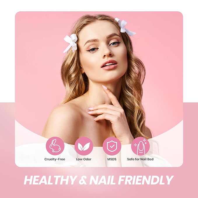 Beetles Pink Glitter Gel Polish Set - 6 Colors Jelly Gel Polish Kit Shimmer Pink Sheer Translucent Effect Soak off UV Nail Concealer Summer French Nail Art Salon Manicure Gift for Women