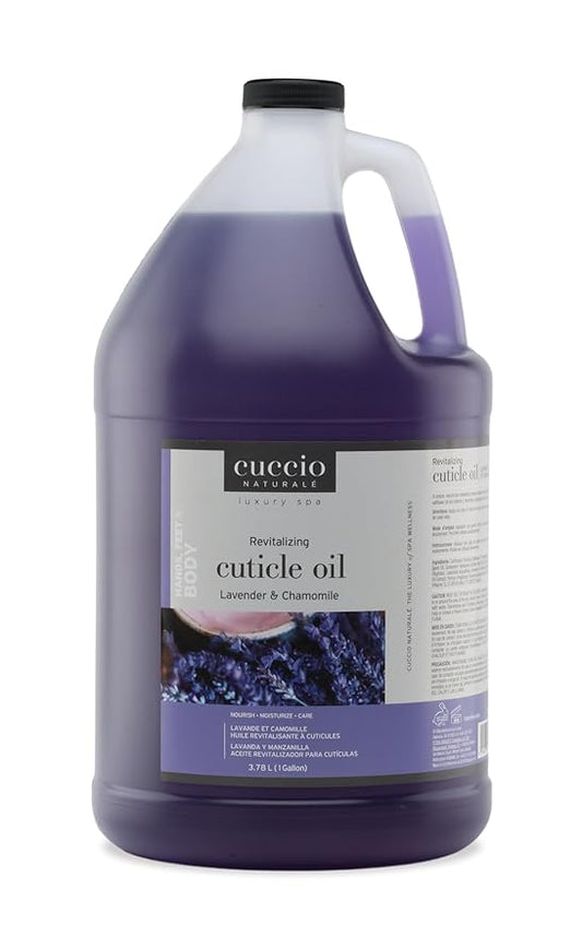 Cuccio Naturale Revitalizing Cuticle Oil 1 Gallon (128 oz / 3.78 L) – Lavender & Chamomile – Professional Salon Cuticle & Nail Treatment Refill, Moisturizing Nourishing Oil, Paraben & Cruelty Free