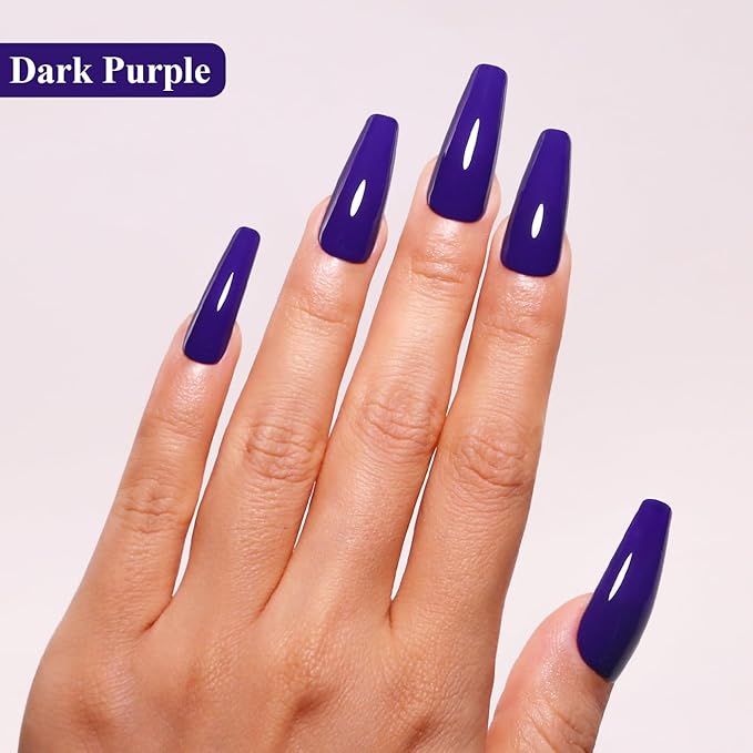Imtiti Purple Gel Nail Polish, 15ML Dark Purple Blue Gel Polish for Autumn Winter, DIY Nail Art Starter Kit