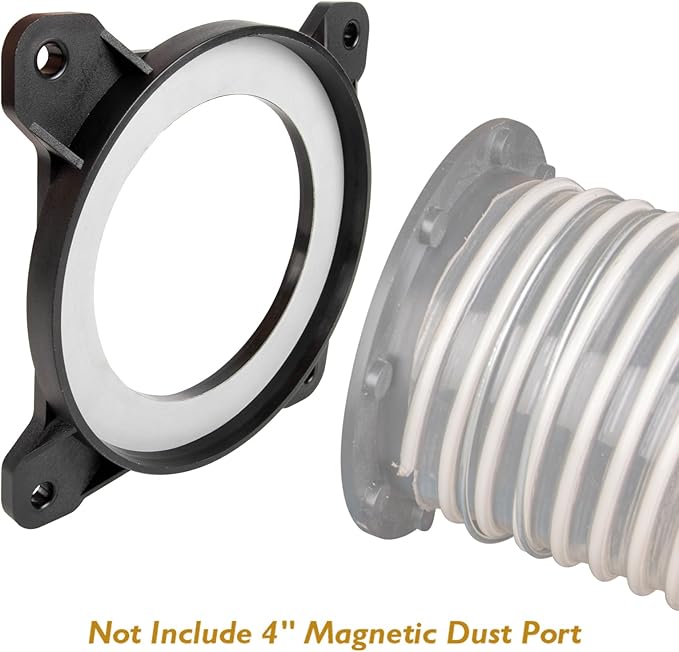 O'SKOOL Dust Connection 4" Flanged Inlet Fitting Steel Port for 4-inch Magnetic Dust Collection Coupler (Magnetic Port is not Included)
