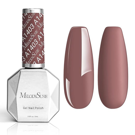MelodySusie Thick Gray Brown Gel Nail Polish,0.5fl oz Soak Off UV LED Cocoa Red Gel Polish Gift for Women Nail Art Manicure Salon DIY Nail Design Decoration at Home-A1403