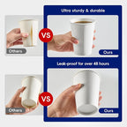 JOLLY CHEF 300 Pack Disposable Coffee Cups 10 oz, Versatile White Hot Beverage - Image 3