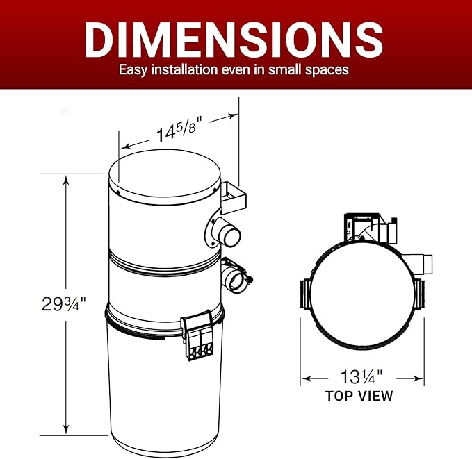Drainvac Broan-nutone 550 Air watts Residential Central Vacuum System - Anti-Vibration, Powerful Suction