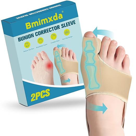 Bunion Corrector Sleeve for Women & Men - Big Toe Spacers with Foot Bunion Pads,Hallux Valgus Support & Discomfort Relief - Flexible Breathable Bunions Sleeve Socks for Day and Night Use (M)