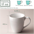 DOWAN Coffee Mugs, 17 Oz Coffee Mug Set of 6, Corrugated Tea Mugs - Image 3