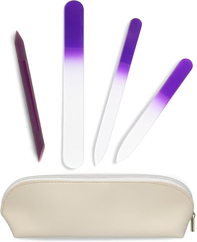 Alban Czech Glass Nail File Parent (Purple & Plum, 5, Count, 180/240 Grit)