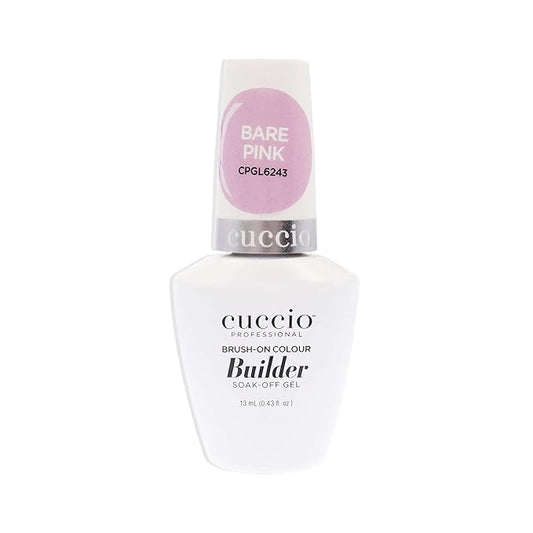 Cuccio Pro Brush-On Colour Builder Soak-Off Gel - Calcium Enriched - Easy Brush-On - Perfect Light Color - Reinforce, Build, Shape And Extend The Natural Nail - Bare Pink - 0.43 Oz Nail Polish