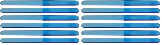 ForPro O-Files File Handles for O-Files Replaceable File System, Blue, Double-Sided Manicure Nail File Handles, 7.2” L x .63” W, 6-Count (Pack of 2)