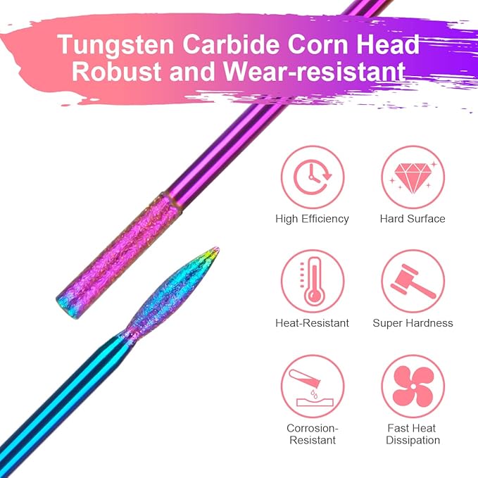 URAQT Nail Drill Bits Set, 11pcs Electric Nail Drill Bits Kit 3/32" Tungsten Steel Carbide Nail Bits, Cuticle Polishing Bits for Acrylic Gel Nails, Electric Nail Files Manicure Pedicure Drill Tool