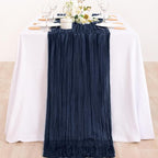 2 Pack Navy Blue Cheesecloth Table Runner 10ft Rustic Outdoor Decor | - Image 6