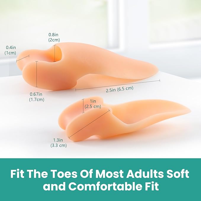 Welnove Bunion Cushion Protector, 8 Pack Bunion Corrector Pads with Separator for Big Toe, Gel Shield for Foot Pain Relief, Calluses, Relieve Foot Pain from Friction(Beige)