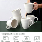 DOWAN Coffee Mugs, 17 Oz Coffee Mug Set of 6, Corrugated Tea Mugs - Image 5