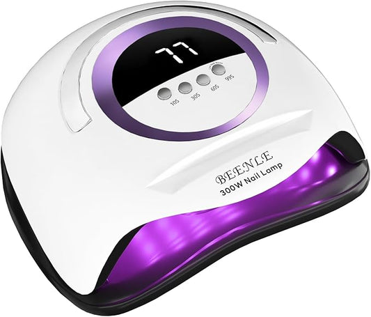 300W Nail Lamp Gel Nail Lamp Nail Dryer UV Lamps with 72 Led Beads for Gel Nails, LED Nail Lamp with Automatic Sensor / 4 Timer Setting, Home and Salon