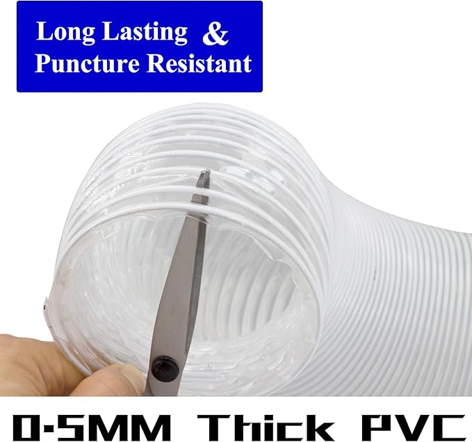 JUYO VONSAN 4 inch Dust Collection Hose 4” Flex Heavy Duty Clear PVC Debris Collector Hose With Connector and Clamps (4'' X 30ft)