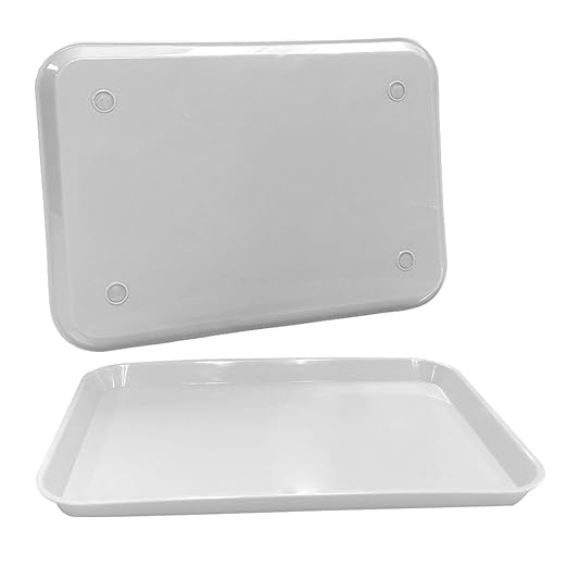 White Dental Autoclavable Plastic Instrument Set Up Flat Tray (13.25 Inches x 9.75 Inches, Size B) by PlastCare USA