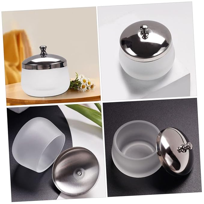 Frosted Glass Nail Art Bowl with Lid Durable Manicure Cup for Nail Care Professional Dappen Dish for Soaking Cleaning