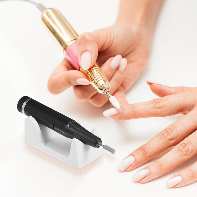 Nail Drill Holder Stand: 2pcs Portable Polishing Grinding Handle Rack Brackets - Manicure Tool for Nail Salon Home Lover, Random Color
