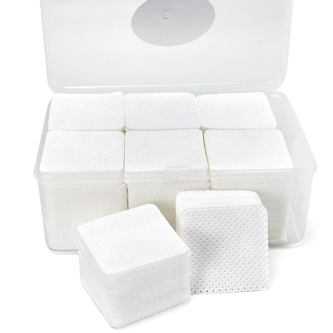 1100PCS Lint Free Nail Wipes with Case Package - Non-Woven Soft Nail Polish Remover Pads - Lint Free Wipes for Gel Nails - DIY Nail Art Supplies