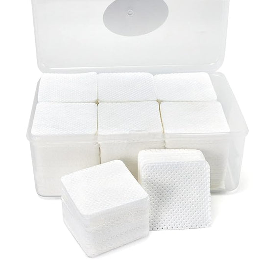 1100PCS Lint Free Nail Wipes with Case Package - Non-Woven Soft Nail Polish Remover Pads - Lint Free Wipes for Gel Nails - DIY Nail Art Supplies