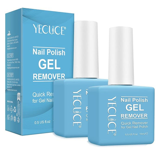Gel Nail Polish Remover, (2PCS) Gel Polish Remover No Need for Foil, Soaking or Wrapping, Remove Nail Polish within 3-5 Minutes, No Hurt 0.5 Fl Oz