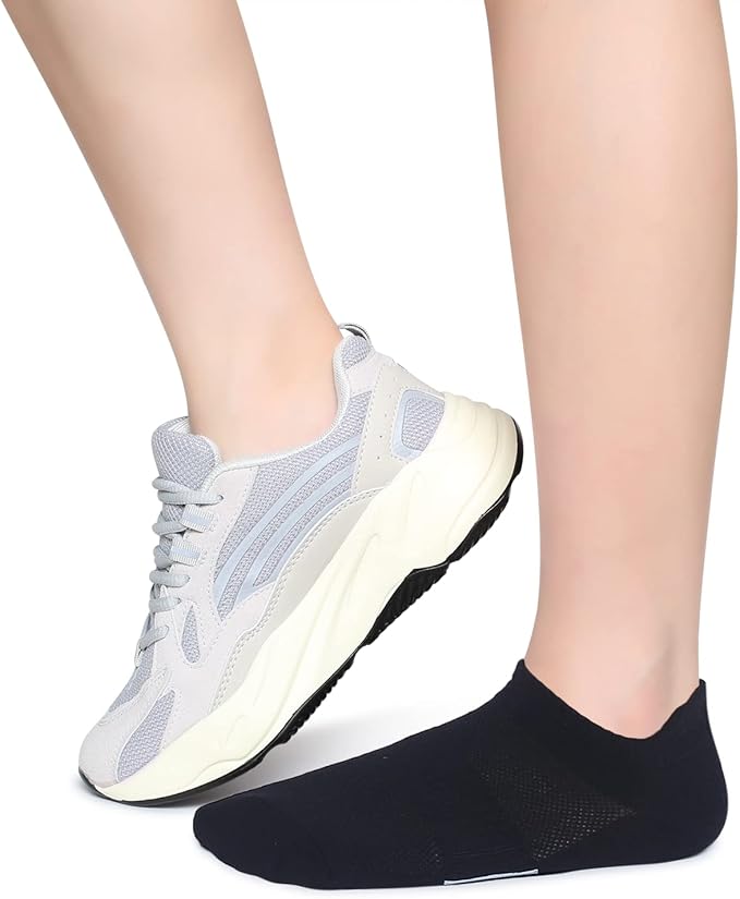 Henwarry Women's 10 Pairs Athletic Running Low Cut Socks Thin Cotton Soft Ankle Tab Socks