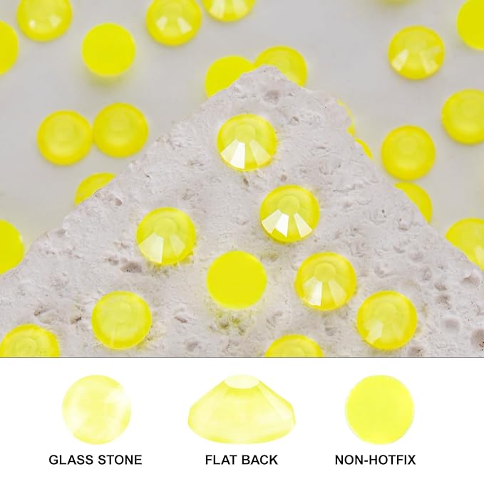 Novani 3000 Pieces Flatback Rhinestones Glass Round Gems Mocha Citrine Crystals for Nail Art DIY Crafts Clothes Shoes,SS16,3.8-4.0mm