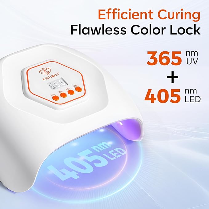 modelones UV LED Nail Lamp, Light for Gel Nails Nail Dryer Gel Polish Fast Curing with 4 Timer Smart Sensor Nail Art Tools Manicure Kit Starter Friendly Gifts for Women Girls