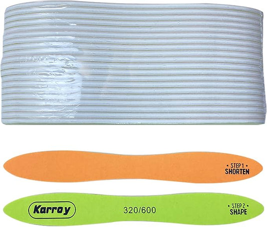 Nail Files and Buffers for Natural Nails Smooth and Polish Gel Surface 400/600/4000 Grit (20pcs Files 320/600)