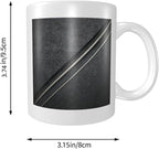 Thin White Lines Geometric Pattern Minimalist Ceramic Cup, Elegant Coffee Mug - Image 5