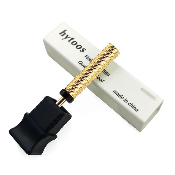 Super Long Nail Drill Bits, 24mm Gold Flat Top Barrel Carbide Nail Bit, 3/32" Two-way Rotate Drill Bits for Nails, Electric Drill Accessories, Remove Acrylic Nail Art Gel, XC