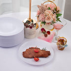 100pcs White Plastic Plates for Party - Image 4