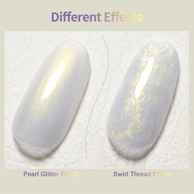RARJSM Pearlescent Gel Builder Nail Polish Pearl White Gold Glitter Hard Gel in a Bottle Mermaid Shell Shimmer Thick Extension Structure Gels for Nails 15ml Soak Off Curing Requires Salon Home DIY