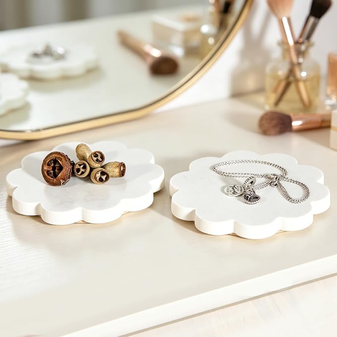 Flower Marble Coasters Set of 2, Stone Coasters - Image 3