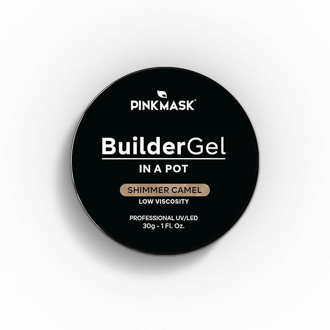 Builder Gel in a Pot 30g Shimmer Camel, Nail Extension/Strengthener in a Jar, Sculpting Gel UV/LED